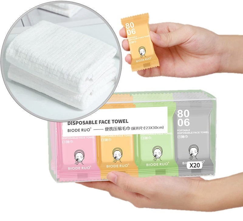 QUALIALL Premium Compressed Towels, Pure Cotton Portable Washcloth for Camping or Travel… - Image 1